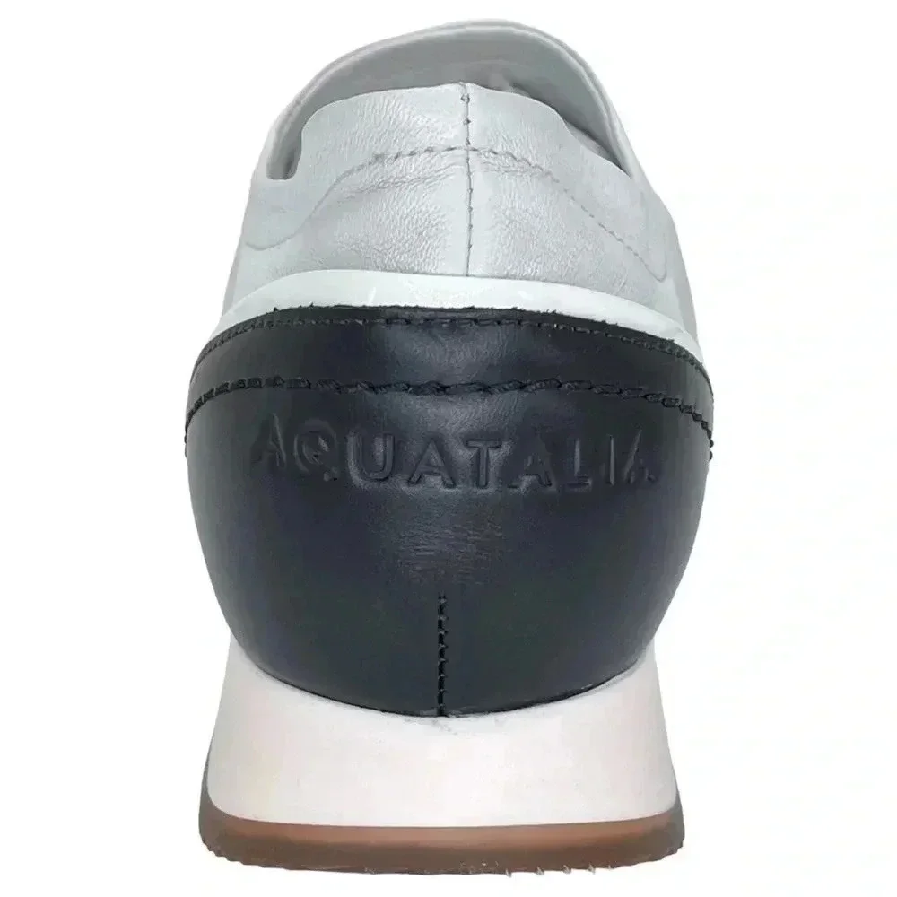 Aquatalia Daelyn Nappa Leather Slip On Hidden Heel Womens Sneakers Size 7.5M